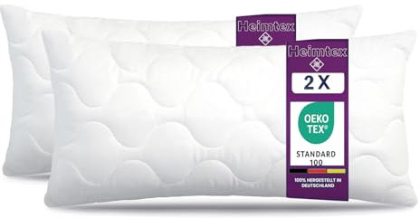 HEIMTEX Cuscino trapuntato, 40 x 80 cm, 2 pezzi, imbottitura morbida in poliestere, qualità alberghiera, antiacaro della polvere e ipoallergenico, ideale per dormire, divano o come cuscino decorativo