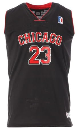 Sport zone Chicago 23 Basketball-Trikot, Schwarz, Herren, Schwarz , 56
