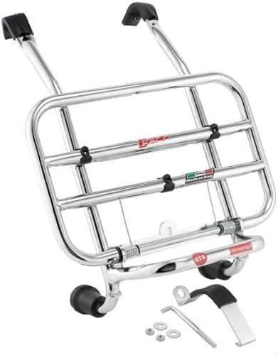 KLIT Faco Porte-bagages chromé avant à rabat, compatible avec Vespa GTS 125 250 300 Super Sport 05-18 1428C