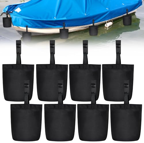 PORFOYO Sandsäcke Zum Befüllen, 8 Stück Sandsäcke Für Pavillon, Sandsäcke Klein, Pavillon Gewichte Mit Befestigungsclips, Wassersäcke Set Für Windschutz, Beschwerer