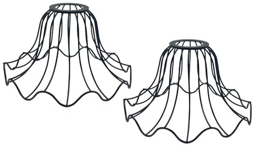 2x Vintage Lampenschirm Ersatzschirm E27 Klein Metall Käfig Lampenschirme DIY Lampe Schatten Pendelleuchtenschirm für Hängelampe Tischlampe Stehlampe Deckenleuchte Spiegelleuchten Hängend Korb Laterne