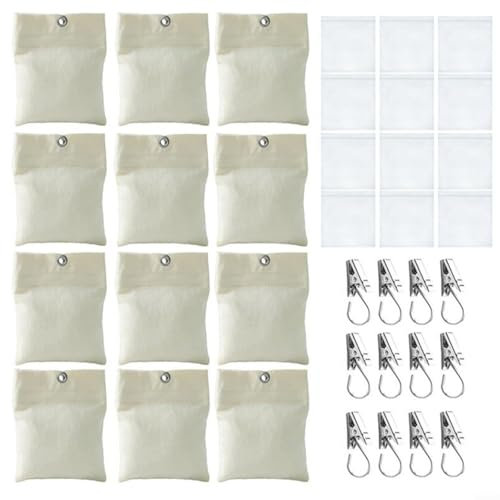 FACAIIO 12 Stück Outdoor-Vorhänge, Gewichte für Pergola-Vorhänge, Cabana-Pavillon, Gartenzelte, Tischdecken, 425 g Sandsackgewichte und Metall-Clips