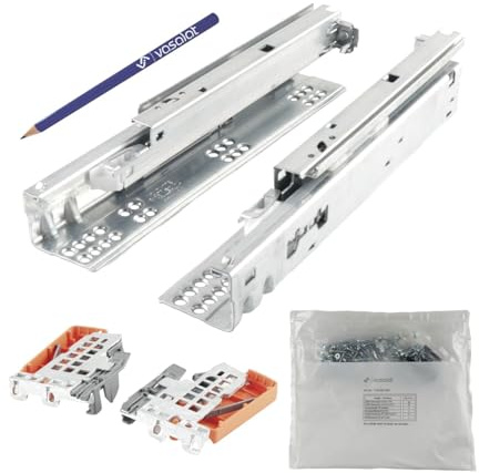 Blum Tandem Vollauszug Set, Schubladenauszug 270mm Blumotion mit praktischer Blum Kupplung, Schubladenführung Tragkraft 30kg - 1 Paar Schubladenschienen mit Kupplung