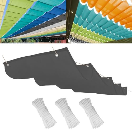 Einziehbares Welle Sonnenschutz1x2(BxL), Verstellbar Welle Schattenabdeckung Mit ösen UV-Schutz 95%, Aufrollbar Segeltuch Markise Wasserdicht für Outdoor Pergola Garten Balkon - Dunkelgrau