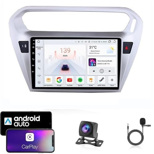 LXBche Android 14-Autoradio für Citroen C4 2004–2014 | 9-Zoll-Touchscreen | CarPlay/Android Auto | GPS-Navigation | 4G & WLAN | Plug & Play | Lenkradfernbedienung(T1 4 Core WiFi 1G+16G)