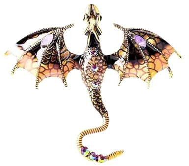 Generisch Elegante Brosche fliegender Drache, Herren- Damen-Reversbrosche, Schmuck, Tierbrosche, Winter-Strass-Brosche Kristall Brosche