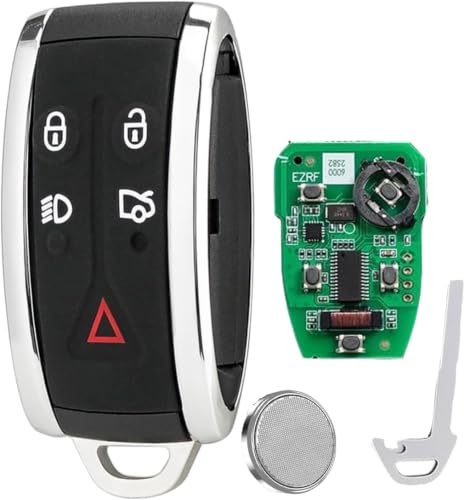 433MHZ 5 Buttons Jaguar XF XE XK XKR XKR Car Key Fob | For Jaguar XFR X-TYPE S-TYPE Car Key Remote Control Fccid number:KR55WK49244 with Uncut Blade