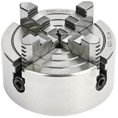 K72-125 125mm 4-Jaw Independent Lathe Chuck with 3-Hole Back Plate