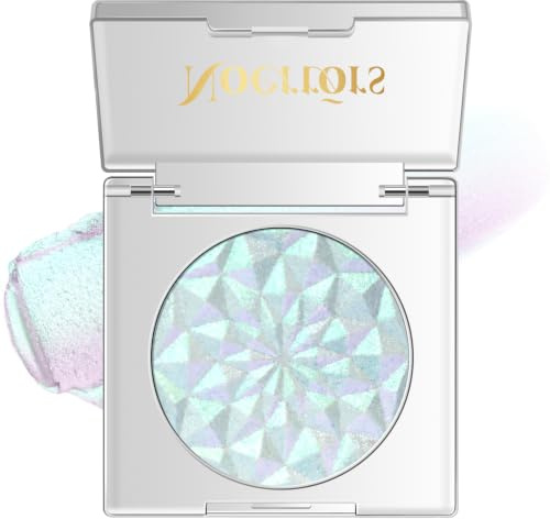 Noerrors Chamäleon Holographic Lidschatten-Palette, Grünes Lila Glitzer Einzige Eyeshadow, Duochrome Metallic Shimmer Eye Brightener, Farbwechsel Sparkling Highlighter Glänzende Make-up für Frauen,01