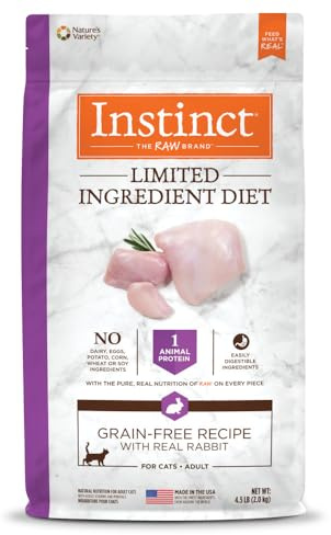 Instinct Limited Ingredient Diet Dry Cat Food, Real Rabbit, 4.5 lb. Bag