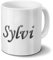 printplanet Tasse mit Namen Sylvi - Motiv Chrom-Schriftzug - Namenstasse, Kaffeebecher, Mug, Becher, Kaffeetasse - Farbe Weiß