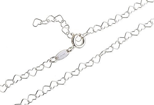 Silberketten Store Fußkette Herzen klein - Länge wählbar 23-30cm - echt 925 Silber