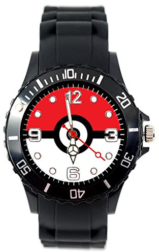 TAPORT® Unisex Uhr Analog Quarzwerk mit Silikon Armband Black Rund Taschenmonster-Fans