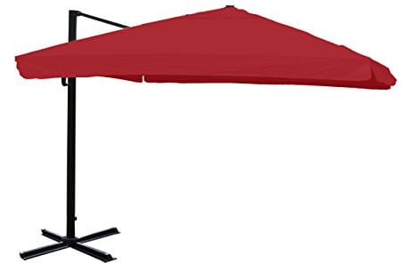 Mendler Gastronomie-Ampelschirm HWC-A96 3x4m Polyester/Alu | Sonnenschirm, (Ø5m), 26kg, Flap, ohne Ständer