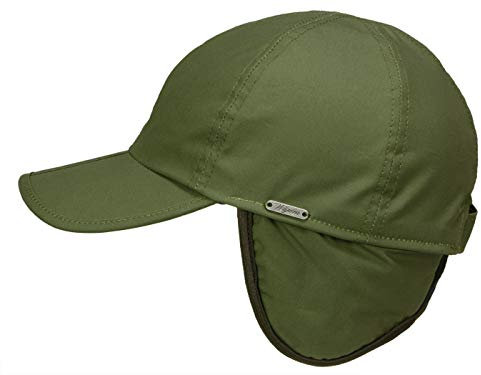 Wigens Baseball Cap mit Ohrenklappen aus gewachster Baumwolle - Oliv (506) - 58-59 cm (L)