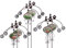 dobar 12831e 6-teiliges Gartenstecker-Set, Metall-Dekostäbe für den Gemüsegarten, Salat, Karotte, Zwiebeln, 110 x 40 cm, Braun