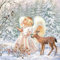 20 Servietten Engel im Märchenwald als winterliche Tischdeko für Kinder und Erwachsene 33x33cm