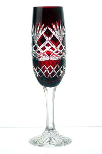 Bagatela.de Set 6 Sektgläser farbig Kristall Kristallgläser Champagner Prosecco Bleikristall 24% Sektglas