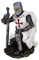 Tempelritter knieend 17 cm Figur Templer Ritter Templerkreuz Deko Skulptur