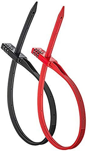 BELL 7120736 QuickZip Zip-Tie Multi-Purpose Combo Lock 2 Pack Red/Black, One Size Bike