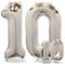 FUNXGO folienballon 10 Silber set - 2 Stück -100 & 38cm- luftballons Zahlen 10-10 Geburtstag - XXL Riesenzahl Geburtstagsdeko Set luftballon 10 silber ballon 10