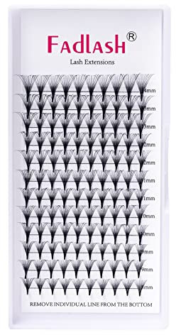 Volume Wimpern 12D Russian Volume Wimpern D Curl 0.07mm 8-14mm Mix Fertige Fächer Wimpern Büschelwimpern für Wimpernverlängerung