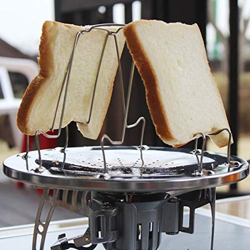 Cucina gadget Outdoor attrezzi di campeggio 4 Slice in acciaio inossidabile Camping pieghevole Tostapane Rack Tostapane Vassoio pane tostato Rack