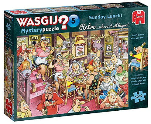 Jumbo 25009 Wasgij Retro Mystery 5 - Sonntagsessen! 1000 Teile Puzzle