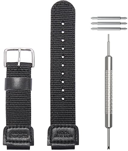 WRISTARMOR Kompatibel mit Armband aus Nylon-Leder für Casio SGW-300H/AE-1200 /AE-1000W /AEQ-110W / MRW-200H Armband