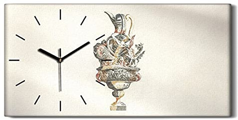 Coloray Uhr auf Leinwand - Schwarze Hände - Ohne Tickendes Geräusc Wand Uhr Kunst Dekoration Segeltuch Wohnzimmer - Antike Vasen Oldtimer-Kunst