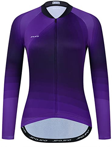 Cycling Jersey Long Sleeve Women Bike Top Cycle Shirt Road Bicycle Clothing MTB Mountain Racing Lady Autumn Spring Purple XL