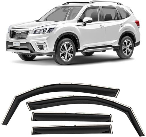CLIM ART Windabweiser für/kompatible mit Subaru Forester 2018-2024 SUV SK V - Integrierte Regenabweiser - Autofenster Sonnen-&Regenschutz - Windabweiser Autofenster - Einfache Montage - Garantie 4 Set