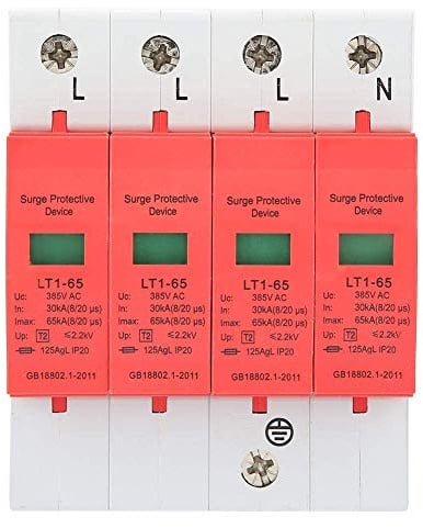 4P House Parasurtenseur Parafoudre Triphasé à Basse Tension Parafoudre à Réponse Rapide Connexion Triphasée à Quatre Fils pour la Protection Contre la Foudre