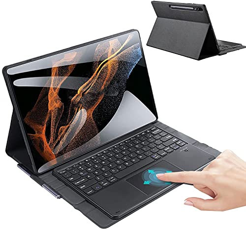 ERY Cover Tastiera per Samsung Galaxy Tab S8 & Tab S7 11 (SM-X700/X706/T870/T875/T878) con Touchpad Tastiera Italiana Wireless Staccabile, Cover Magnetica in Pelle Sottile Folio