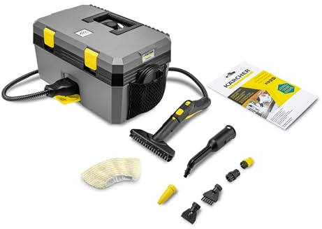 Kärcher steam cleaner SG 4/2 Classic, steam pressure: 4 bar, tank capacity: 0.5 l boiler + 1.5 l fresh water tank, handheld nozzle with brush, 2.5 m steam hose, power nozzle set, flat brush