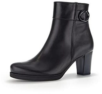 Gabor Damen Ankle Boots, Frauen Stiefeletten,Moderate Mehrweite (G),Booties,halbstiefel,Kurzstiefel,schwarz(Micro/Uni),40.5 EU / 7 UK