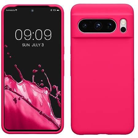 kwmobile Cover per Google Pixel 8 Pro Custodia - Back Case per Smartphone in Silicone TPU - Protezione Gommata - rosa shocking