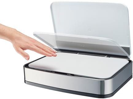 Cooks Professional Replacement Sensor Lid for 75L Recycling Bin | LID ONLY | Battery Powered | White/Silver