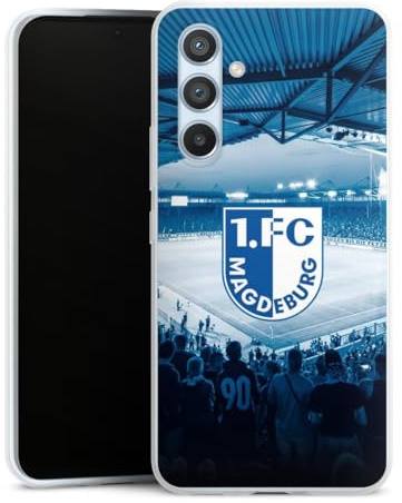 Slim Case kompatibel mit Samsung Galaxy A 54 5G Silikon Handyhülle transparent Hülle extra dünn 1. FC Magdeburg Stadion 1. FCM