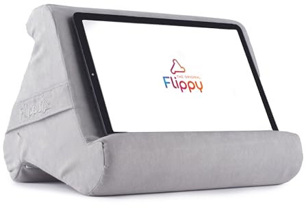 Flippy Tablet Pillow Stand for Bed, Reading - Lap Holder Compatible With iPad, Kindle, Samsung - Greyster