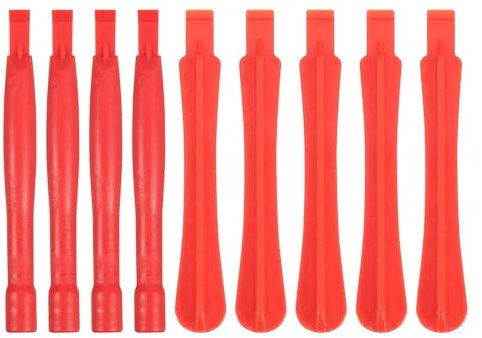 sourcing map 10pcs Plastic Spudger Crowbar Professional Pry Bar Opening Repair Tools for Cellphone Mobile Phone Tablet Laptop PC, Red