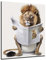DARO Design - Bilder Deko Gäste WC Wandbild Badezimmer Bad Toilette Kunstdruck Bild auf 6mm HDF 30x40 cm Löwe Wanddeko - lustige Wandbilder Leinwand Poster Aesthetic Room Decor Lion