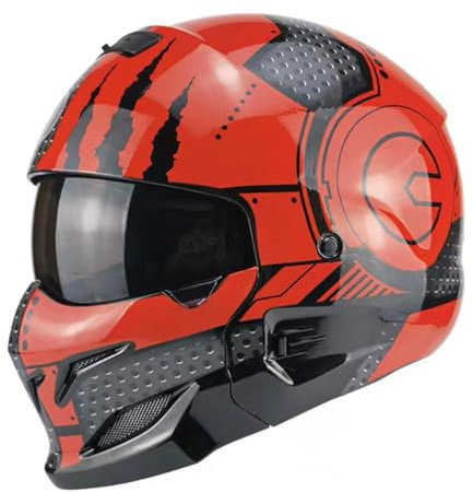 Modulare Helme, offenes Gesicht, Integral-Motorradhelm für Unisex-Erwachsene, Roller, Straßenrad, Cruiser, DOT-zugelassen A,XXL