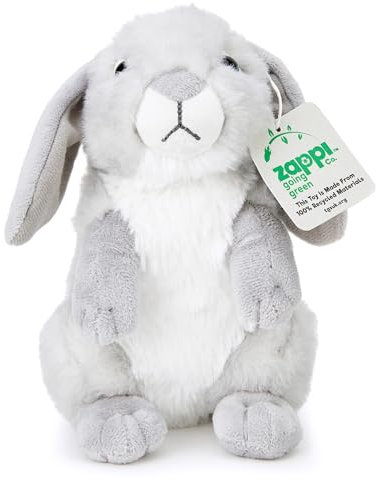 Zappi Co Grauer Hase Plüschspielzeug (20 cm Länge) - Eine charmante und kuschelige Ergänzung unserer Plüsch-Teddy-Safari-Kollektion