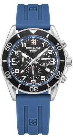 Swiss Alpine Military Herren Uhr Chronograph Analog Quarz 7029.9835SAM Silikon