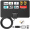 TV Aerial - Digital TV Aerial Indoor 250+ Miles Long Range - Amplified HD TV Antenna Indoor for Freeview TV Support 4K 1080P Local TV Channels with Booster & 16.4 ft Coax Cable