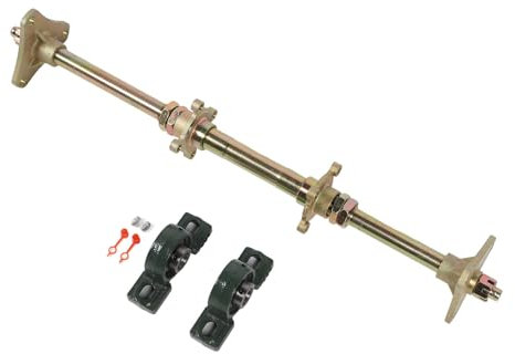 Headerbs Kit D'Essieu Arrière Go Kart, Kit d'arbre D'Essieu Arrière de 24 Pouces, Moyeux Anti-Impact en Métal, Supports de Fixation, Jeu de Brides pour VTT 50-150CC Quads Drift Trikes