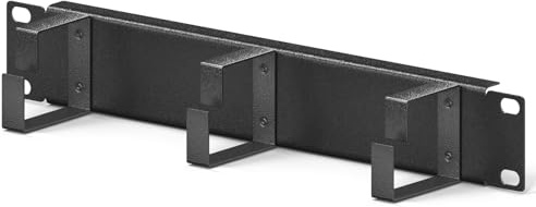 hb-digital 10 Zoll Kabelführungspanel 1HE Rangierpanel mit 3 Stahl-Führungsbügeln - strukturiertes Kabelmanagement in Serverschränken Netzwerkschranke - einfache Installation - Pulverschicht Schwarz