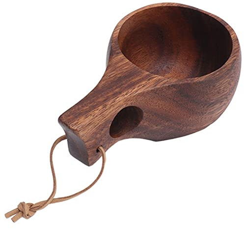 Tazza in Legno, Tazza Naturale, Manico Semplice Ed Elegante, Comoda, Venature del Legno da Campeggio Uniche (Tipo 3)
