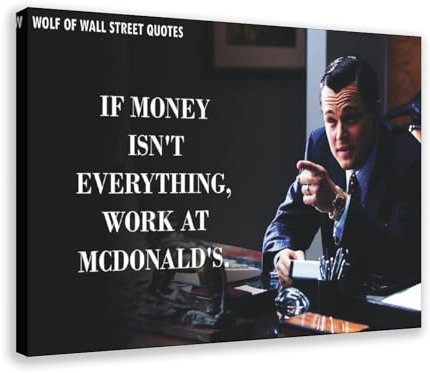 Hndeial Leinwandposter Der Wolf der Wall Street, inspirierter Film, Wandkunst, Dekordruck, Bild Gemälde für Wohnzimmer, Schlafzimmer, Dekoration, Rahmen-Stil, 50 x 75 cm